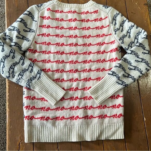 J Crew Crewneck colorblock merino sweater in jacquard "Yes/No" - Picture 3 of 14